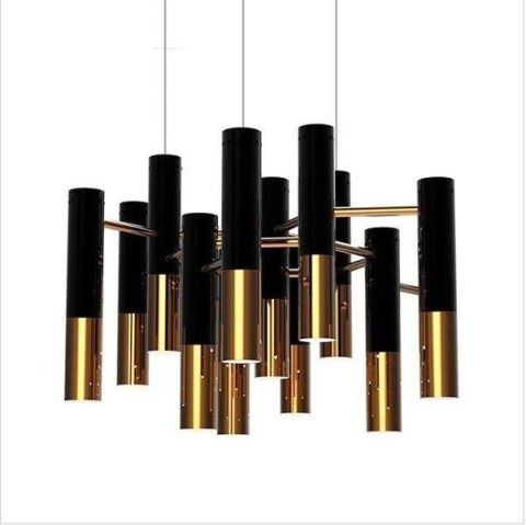 Lampa wisząca GOLDEN PIPE-13 czarno złota 60 cm Step into Design
