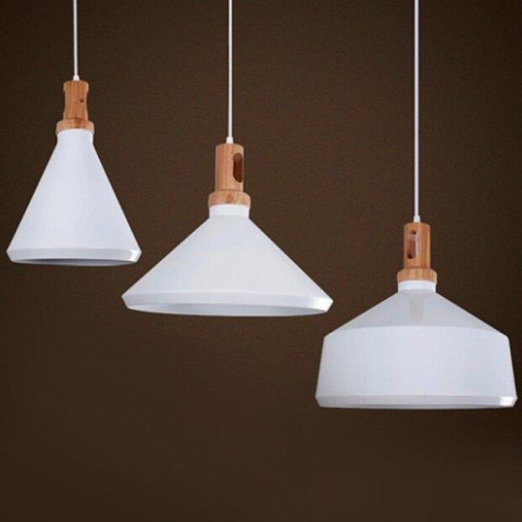 Lampa wisząca NORDIC WOODY biało-drewniana 35 cm Step into Design