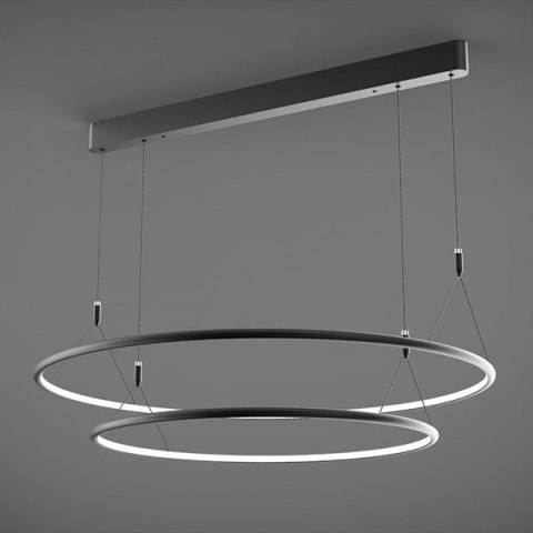 Altavola Design: Lampa Ledowe Okręgi No. 2 CL czarna Φ80 cm in 3k ALTAVOLA DESIGN