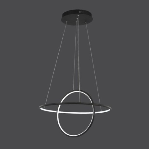 Altavola Design: Lampa Ledowe Okręgi No. 2 czarna Φ60 cm in 3k ALTAVOLA DESIGN