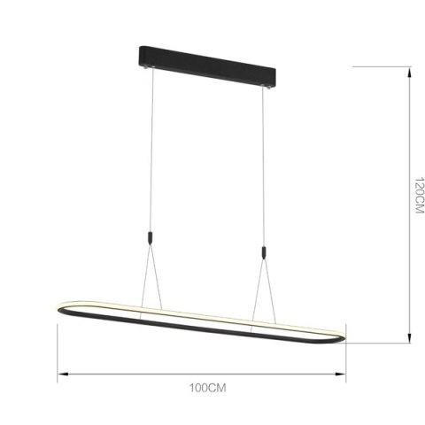 Altavola Design: Lampa wisząca Ledowe Kwadraty no. 1 100 cm in 3k czarna ALTAVOLA DESIGN