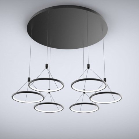 Altavola Design: Lampa wisząca Ledowe Okręgi No. 6 CO czarna in 3k ALTAVOLA DESIGN