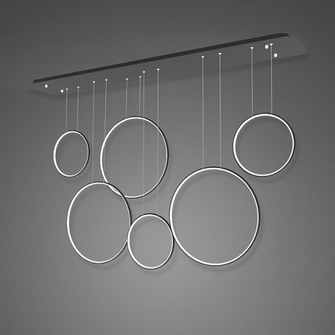 Altavola Design: Lampa wisząca Ledowe Okręgi no. 8 czarna 180 cm in 3k ALTAVOLA DESIGN