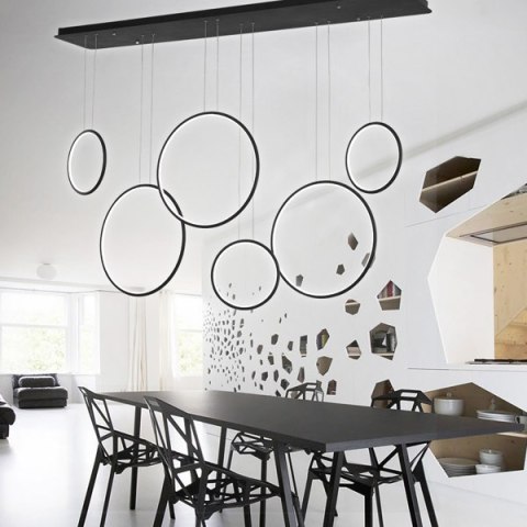 Altavola Design: Lampa Ledowe Okręgi no. 8 czarna 180 cm in 4k ALTAVOLA DESIGN