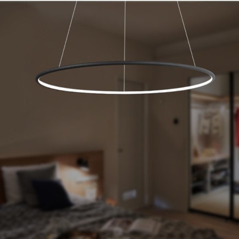 Lampa wisząca Ledowe Okręgi No.1 Φ60 cm in 3k czarna Altavola Design ALTAVOLA DESIGN