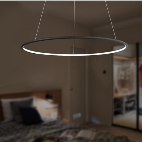 Lampa wisząca Ledowe Okręgi No.1 Φ60 cm in 4k czarna Altavola Design ALTAVOLA DESIGN