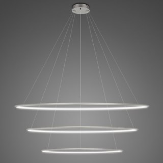 Lampa wisząca Ledowe Okręgi No.3 120cm 4k srebrna