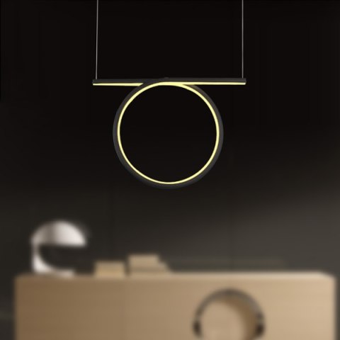 Lampa wisząca Ledowe Okręgi no.1 Φ26 cm in 3k czarna Altavola Design ALTAVOLA DESIGN