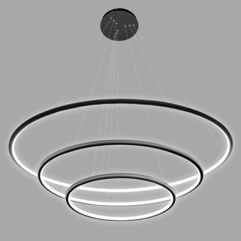 Lampa wisząca Ledowe Okręgi No.3 Φ100 cm in 3k czarna Altavola Design ALTAVOLA DESIGN