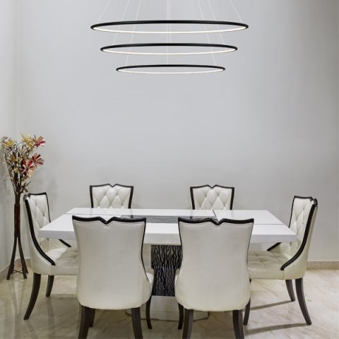 Lampa wisząca Ledowe Okręgi No.3 Φ100 cm in 3k czarna Altavola Design ALTAVOLA DESIGN