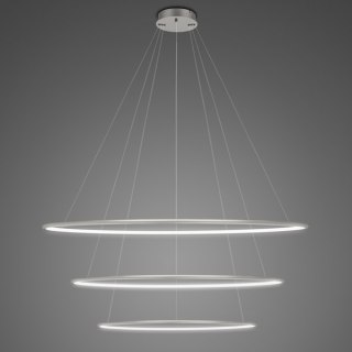 Lampa wisząca Ledowe Okręgi No.3 100 cm in 4k srebrna