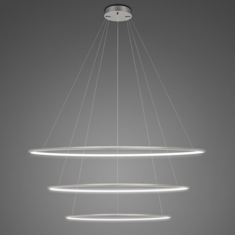 Lampa wisząca Ledowe Okręgi No.3 100 cm in 4k srebrna