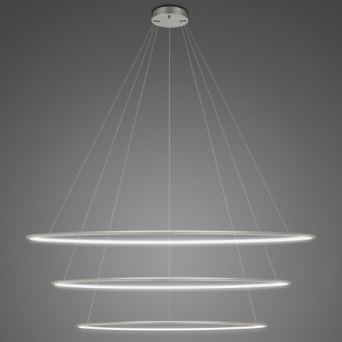 Lampa wisząca Ledowe Okręgi No.3 150 cm in 4k srebrna