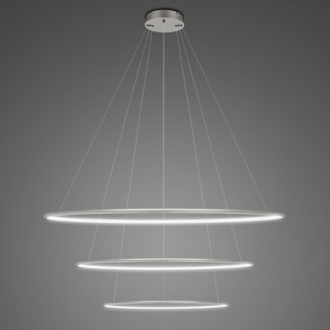 Lampa wisząca Ledowe Okręgi No.3 80 cm in 4k srebrna