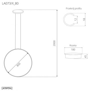 Lampa wisząca Ledowe okręgi No.1 X Φ80cm in 3k biała Altavola Design ALTAVOLA DESIGN