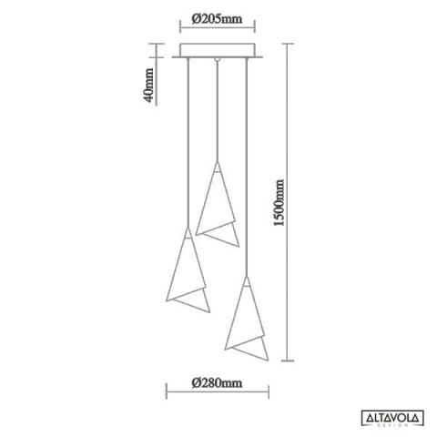 Lampa wisząca SIRENE No. 3 czarna Altavola Design ALTAVOLA DESIGN