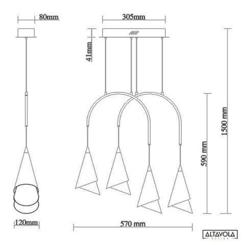 Lampa wisząca SIRENE No. 4 czarna Altavola Design ALTAVOLA DESIGN