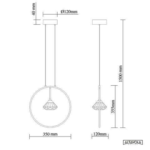 Lampa wisząca TIFFANY No. 1 Altavola Design ALTAVOLA DESIGN