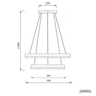 Ledowa lampa wisząca Billions No.2 Φ100 cm - 3k Altavola Design ALTAVOLA DESIGN