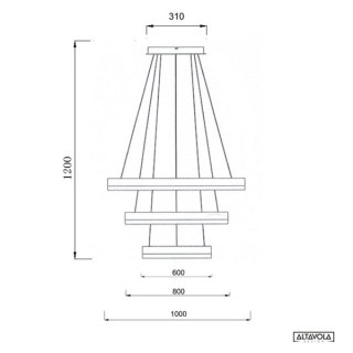 Ledowa lampa wisząca Billions No.3 Φ100 cm - 3k ściemnialna Altavola Design ALTAVOLA DESIGN