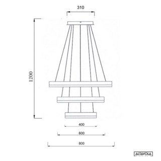 Ledowa lampa wisząca Billions No.3 Φ80 cm - 4k ściemnialna Altavola Design ALTAVOLA DESIGN