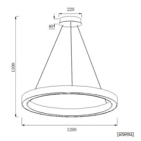 Ledowa lampa wisząca Billions No.4 120 cm 3k złota