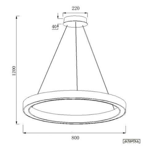 Ledowa lampa wisząca Billions No.4 Φ80 cm - 3k złota Altavola Design ALTAVOLA DESIGN