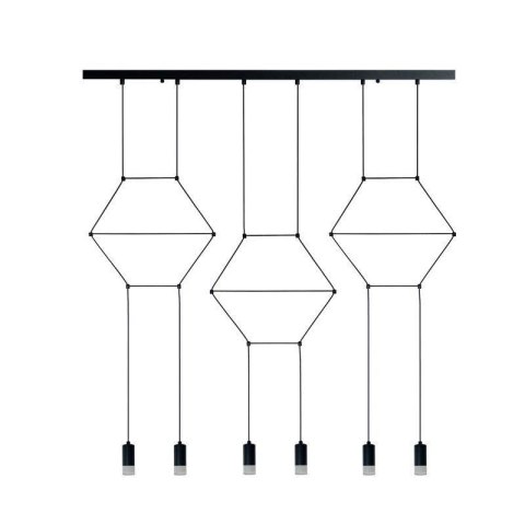 Lampa wisząca LINEA-6 LONG czarna 100 cm Step into Design