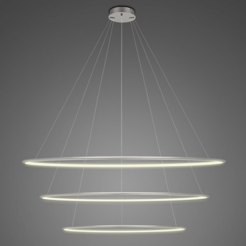 Lampa wisząca Ledowe Okręgi No.3 120 cm in 3k srebrna ściemnialna