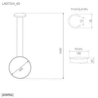 Lampa wisząca Ledowe okręgi No.1 X Φ40cm in 4k biała Altavola Design ALTAVOLA DESIGN