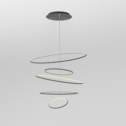 Lampa wisząca Ledowe okręgi No.5 Φ150 cm 3k czarna ściemnialna Altavola Design ALTAVOLA DESIGN