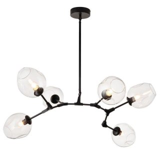 Lampa wisząca MODERN ORCHID-6 transparentno czarna 130 cm Step into Design