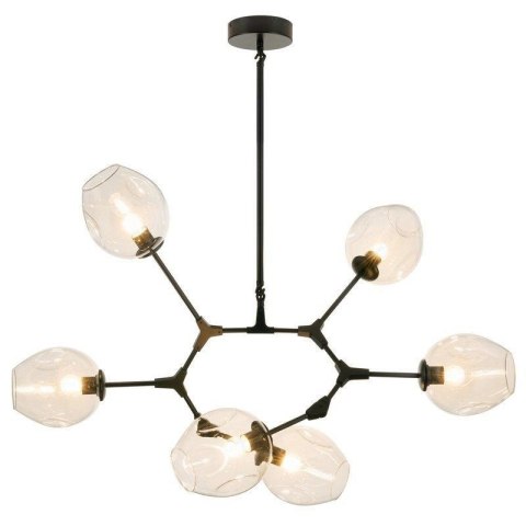 Lampa wisząca MODERN ORCHID-6 transparentno czarna 130 cm Step into Design