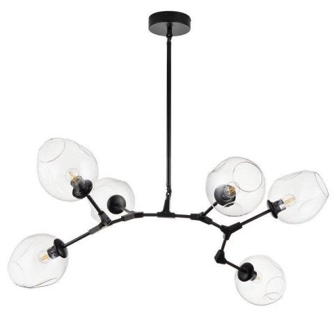 Lampa wisząca MODERN ORCHID-6 transparentno czarna 130 cm Step into Design