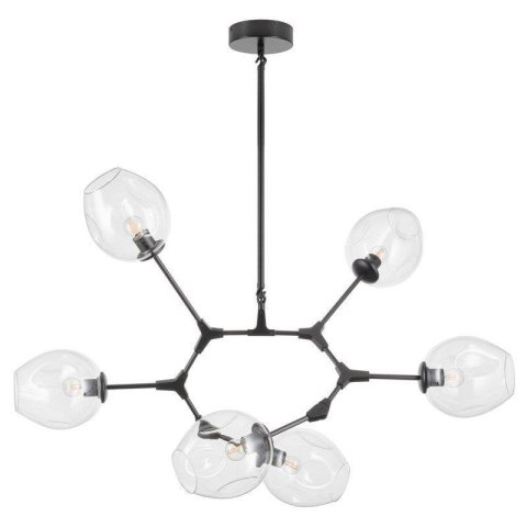 Lampa wisząca MODERN ORCHID-6 transparentno czarna 130 cm Step into Design