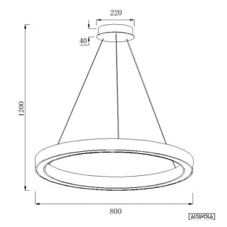 Ledowa lampa wisząca Billions No.5 Φ80 cm - 3k złota Altavola Design ALTAVOLA DESIGN