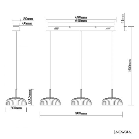 Żyrandol led Vitrum CL3 Altavola Design