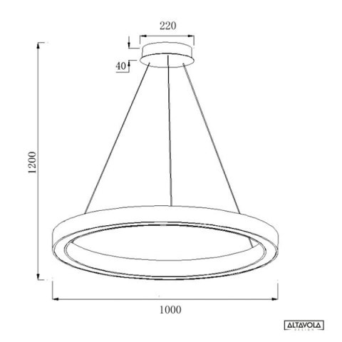 Ledowa lampa wisząca Billions No.4 Φ100 cm - 4k złota Altavola Design ALTAVOLA DESIGN