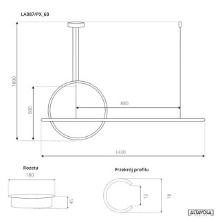 Lampa wisząca LINEA No.2 Φ60 cm czarna 3k Altavola Design ALTAVOLA DESIGN