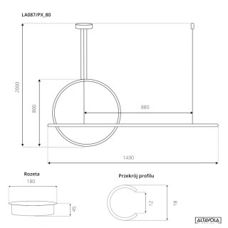 Lampa wisząca LINEA No.2 Φ80 cm czarna 3k Altavola Design ALTAVOLA DESIGN