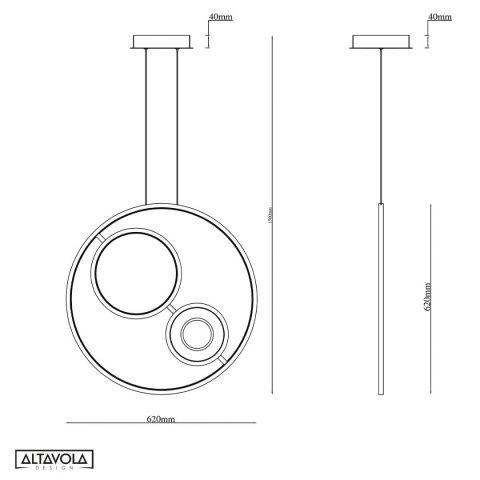 Ledowa lampa wisząca Seppia No.1 Altavola Design