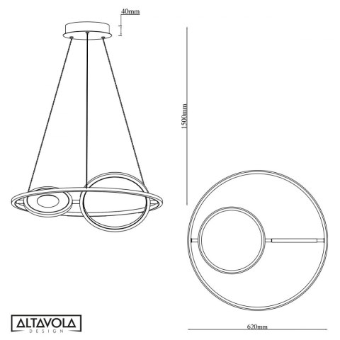 Ledowa lampa wisząca Seppia No.2 Altavola Design ALTAVOLA DESIGN