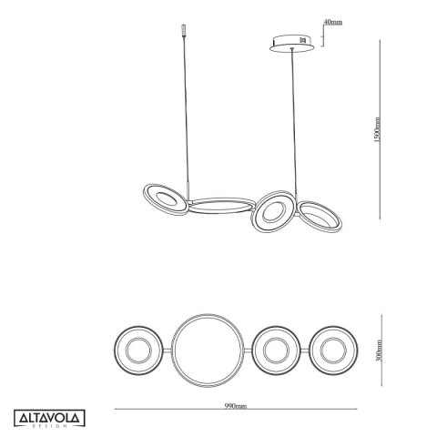 Ledowa lampa wisząca Seppia No.4 Altavola Design ALTAVOLA DESIGN