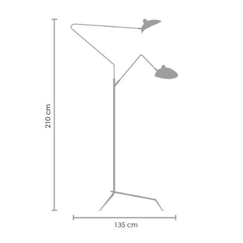 Lampa stojąca CRANE-3F czarna 210 cm Step into Design