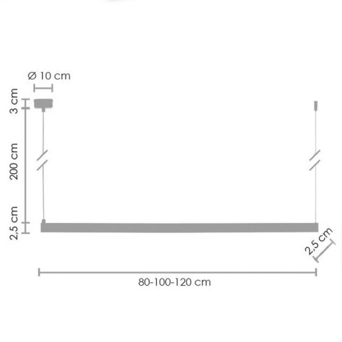 Lampa wisząca BEAM-100 LED złota 100 cm Step into Design