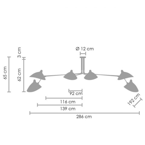 Lampa wisząca CRANE-6P czarna 280 cm Step into Design