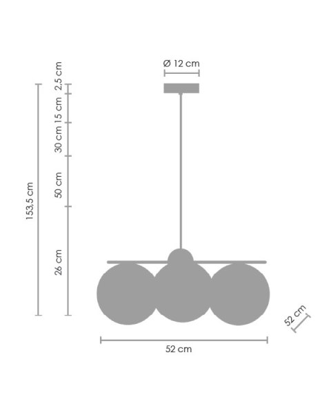 Lampa wisząca VENUS-3 przydymiona 60 cm Step into Design