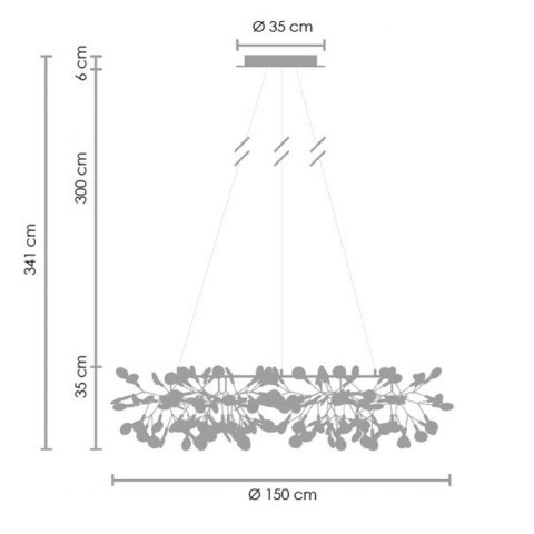 Lampa wisząca CHIC BOTANIC XL LED miedziana 150 cm Step into Design