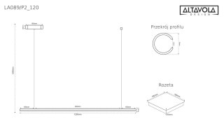 Lampa wisząca LINEA No.1B 120cm 3k czarna Altavola Design ALTAVOLA DESIGN