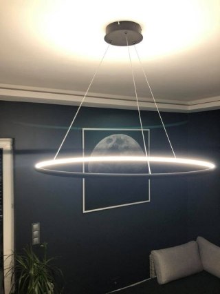 Lampa wisząca Ledowe Okręgi No.1 Φ60 cm in 3k 32W czarna Altavola Design ALTAVOLA DESIGN